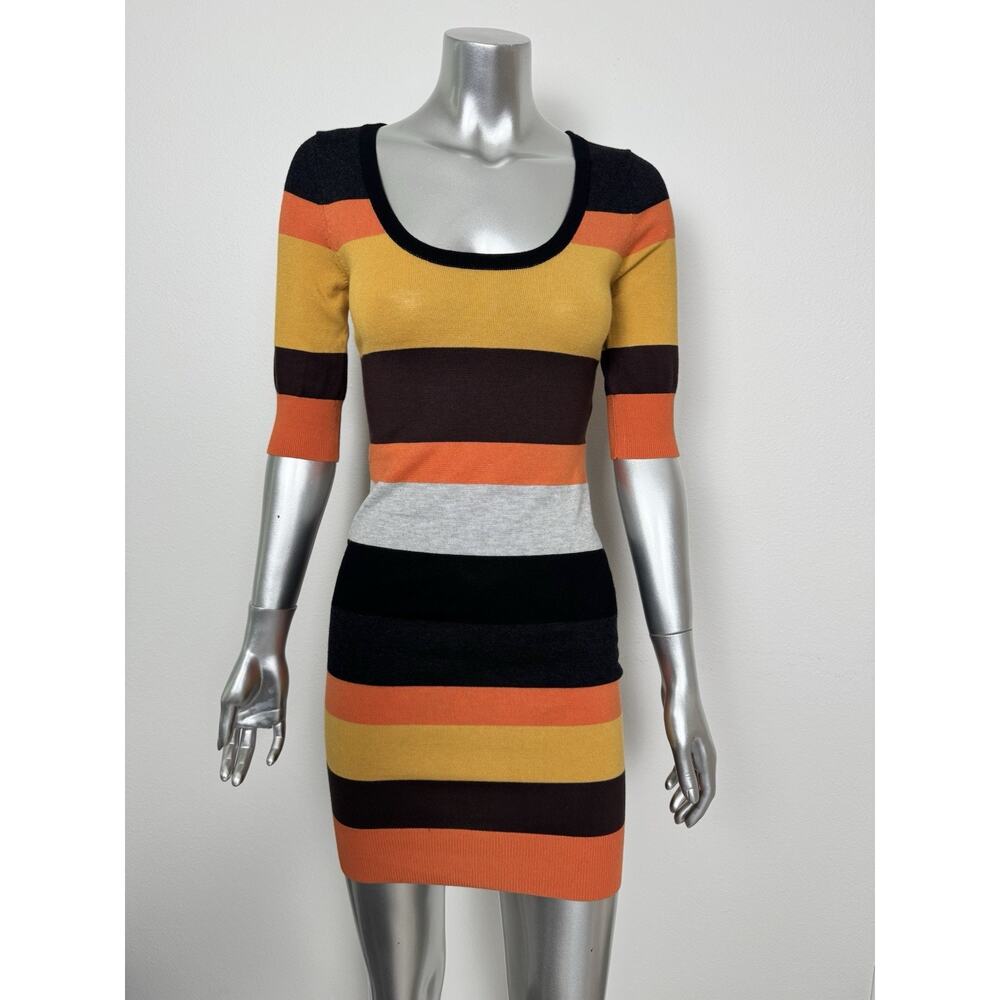 Morgan De Toi Sweater Dress Retro Wide Stipe Knit Y2K S/XS
